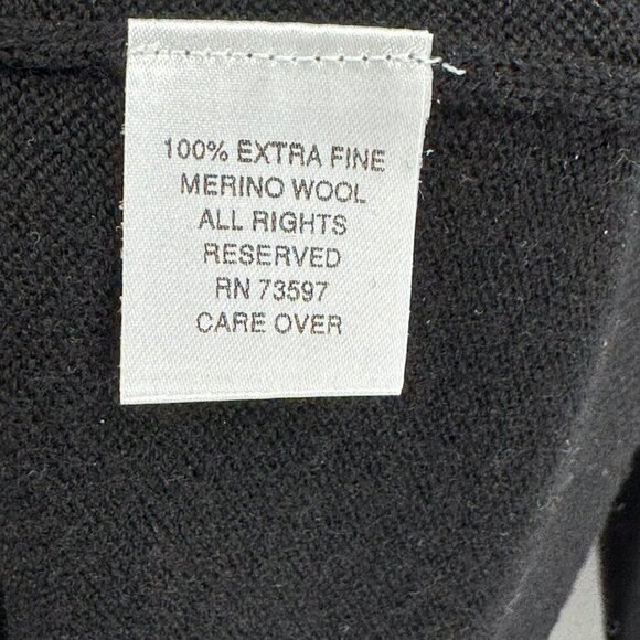 Raffi 100% Extra Fine Merino Wool Black Crew Neck Sweater Mens XL - Picture 5 of 6